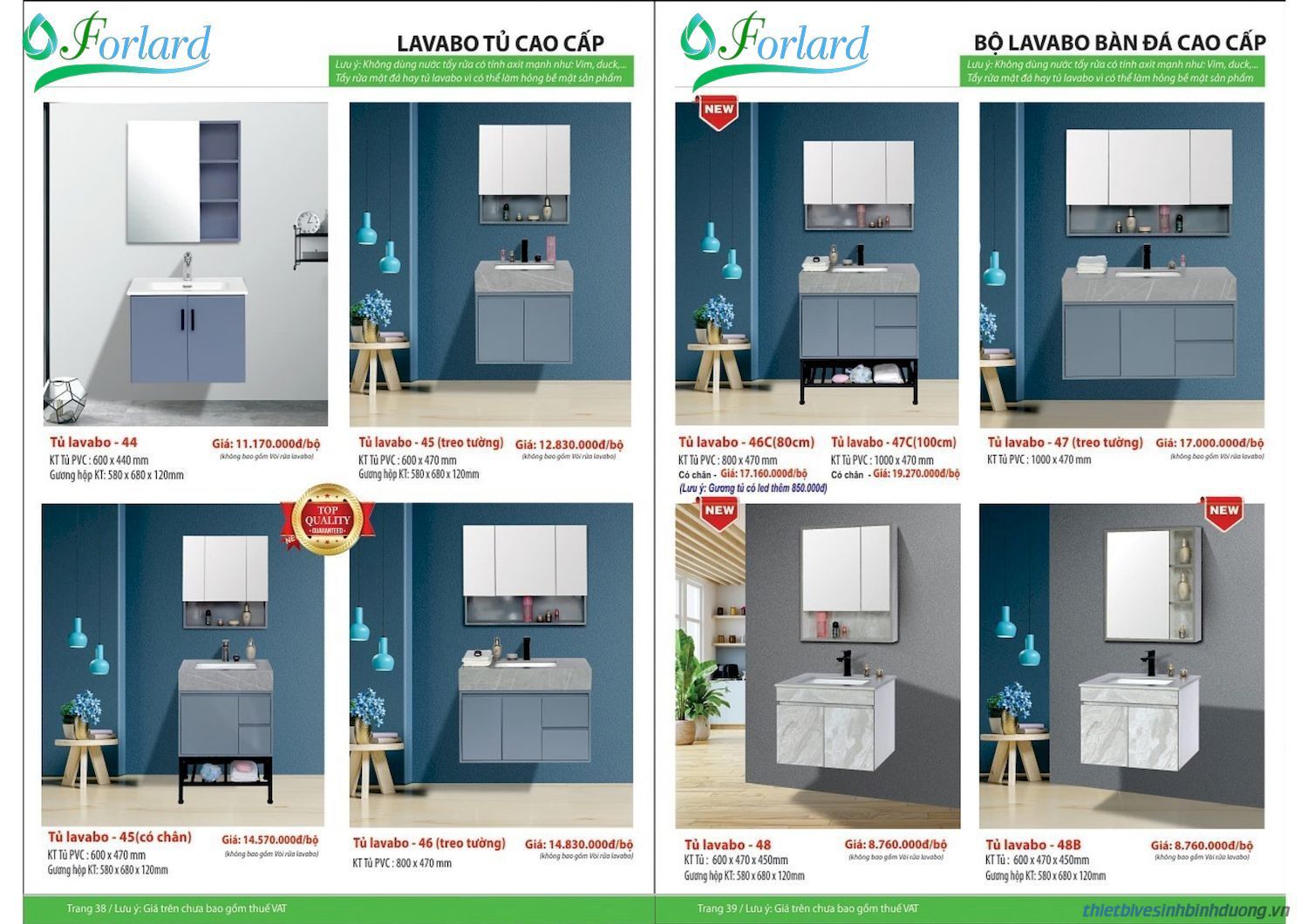 Thiết bị vệ sinh FORLARD Catalogue và Bảng giá mới nhất /Page 19